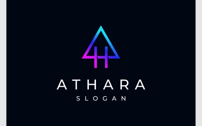 Lettera AH HA Logo semplice e moderno