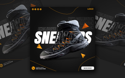 Modello di post sui social media per la vendita di scarpe