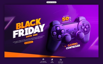 Modelo de banner da web de promoção da Black Friday