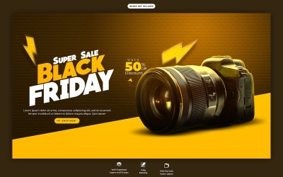 Modelos de banner da web de promoção da Black Friday