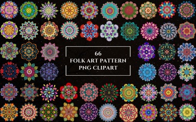 Premium Folk Art Pattern PNG Clipart