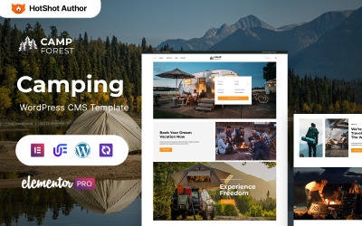 Camp Forest - kempování, turistika a dobrodružství WordPress téma Elementor