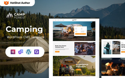 Camp Forest - kempování, turistika a dobrodružství WordPress téma Elementor