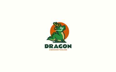 Ejderha maskot çizgi film logosu 1