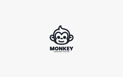 Monkey Line Art logotypdesign