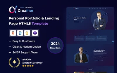 Šablona HTML5 vstupní stránky osobního portfolia
