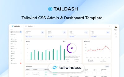 TailDash - Tailwind CSS Admin &amp;amp; Dashboard HTML Template