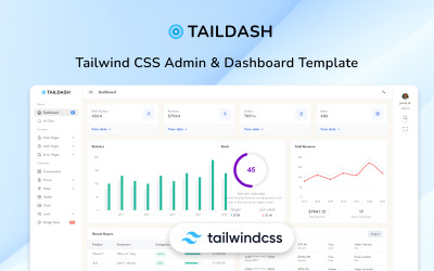 TailDash - Tailwind CSS-beheerder en HTML-sjabloon voor dashboard