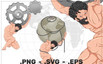 Vector Design Of Titan Atlas With Gears And Chains