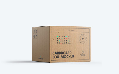 Cardboard Box PSD Mockup Vol 03
