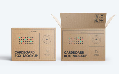 Cardboard Box PSD Mockup Vol 20