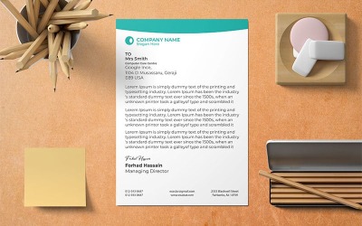 Корпоративный простой шаблон фирменного бланка