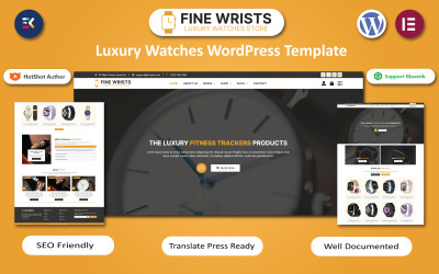 Pulsos finos - Modelo WordPress Elementor de loja de venda de relógios de luxo