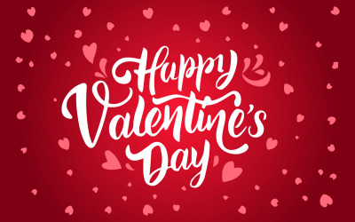 Бесплатная надпись «С Днем Святого Валентина» на фоне сердца
