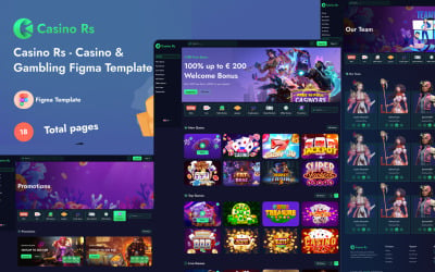 Casino Rs – Šablona Figma pro kasino a hazardní hry