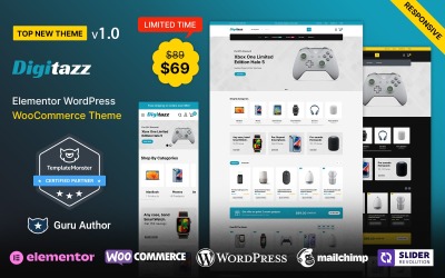 Digitazz - Tema Woocommerce Elementor de loja digital e de eletrônicos