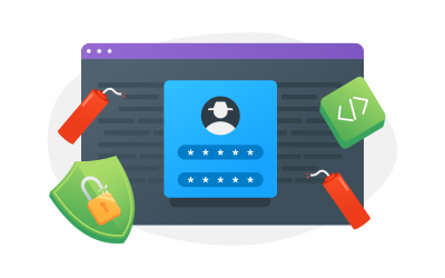 Hacking-Konto-Vektor-Illustration