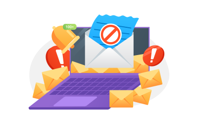 Illustration vectorielle de courrier indésirable