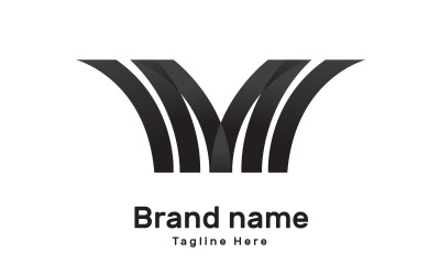 Logotipo de marca colorido moderno letra M