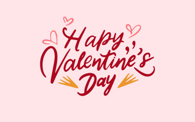 Lettrage dessiné à la main gratuit Happy Valentines Day