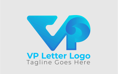 Modèle de logo de lettre VP professionnel et innovant