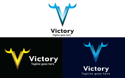 Overwinning moderne V letter logo