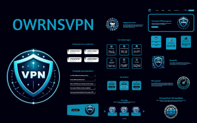Owrnsvpn: Figma sablon VPN-program értékesítéséhez