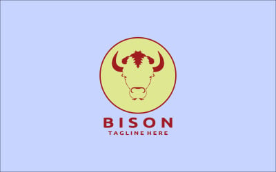 Plantilla de diseño de logotipo de bisonte V8
