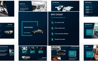 PowerPoint de ventas de automóviles PowersliderX