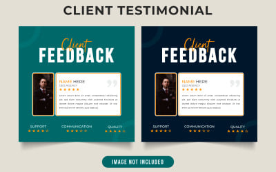 Testimonial design vector with yellow and gray color