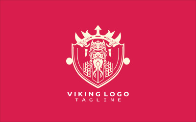 Viking Logo Tasarım Vektör Şablonu V3