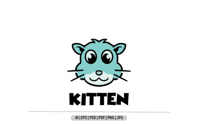 Cat kitten retro mascot logo design