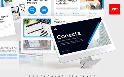 Conecta – Modelo de PowerPoint de Agência Digital