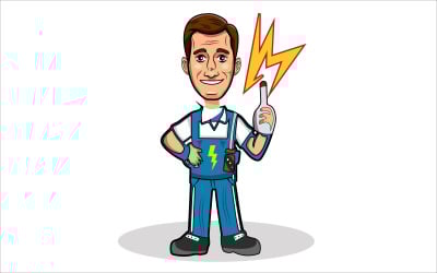 Happy welder vector illustration