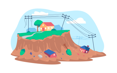 Jordskred vektorillustration