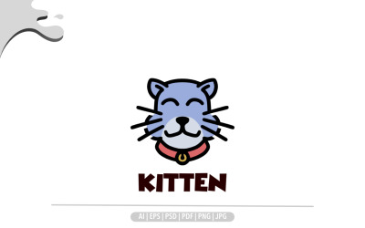 Katzenkätzchen-Maskottchen-Cartoon-Logo-Design