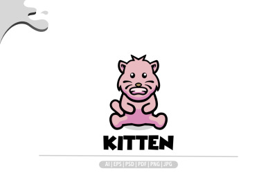 Katzenkätzchen-Maskottchen-Logo-Design-Illustration