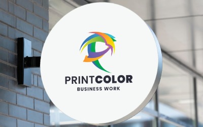Друк кольорової літери P логотип