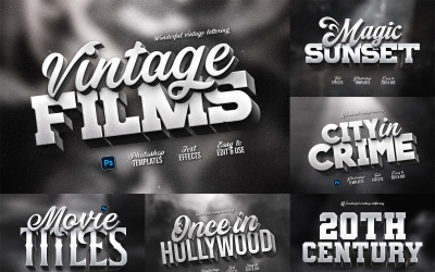 Gamla filmtitlar Photoshop-mallar