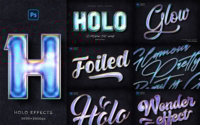 Holographic Text Effects Photoshoptemplates