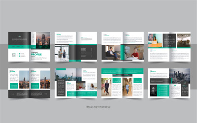 16 sayfalık kurumsal şirket profili broşür tasarım şablonu
