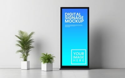 Modello di mockup di segnaletica digitale v6