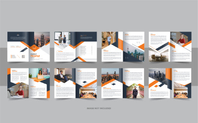 Návrh šablony brožury s 16 stránkami firemního profilu
