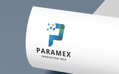 Paramex-Buchstabe P-Logo-Vorlage
