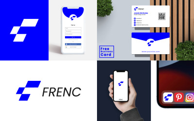 Premium bedrijfslogo ontwerp en visitekaartje ontwerp. v5