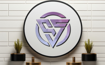 Rundes Schild-Mockup, Indoor-Wandschild-Logo-Mockup, 3D-Logo-Mockup
