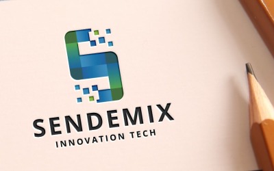 Шаблон логотипу Sendemix літера S