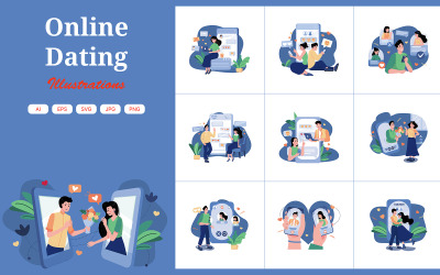 M435_Online Dating-illustratiepakket