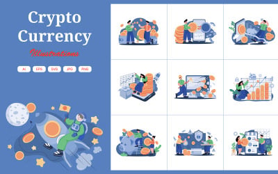 M439_Pacchetto illustrazioni criptovaluta