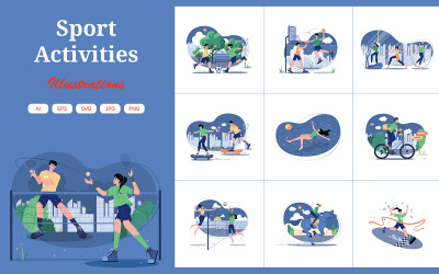 M463_Sportaktivitäten-Illustrationspaket